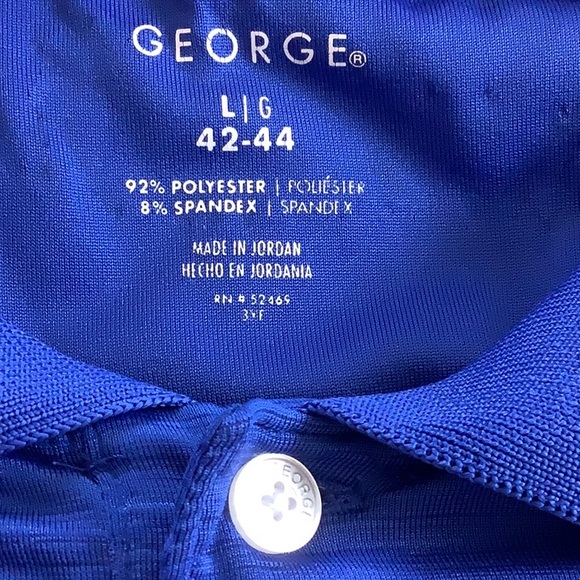 Men’s 42-44 Large blue sports shirt.  See measurements.  Bundle price listed. - Picture 6 of 7